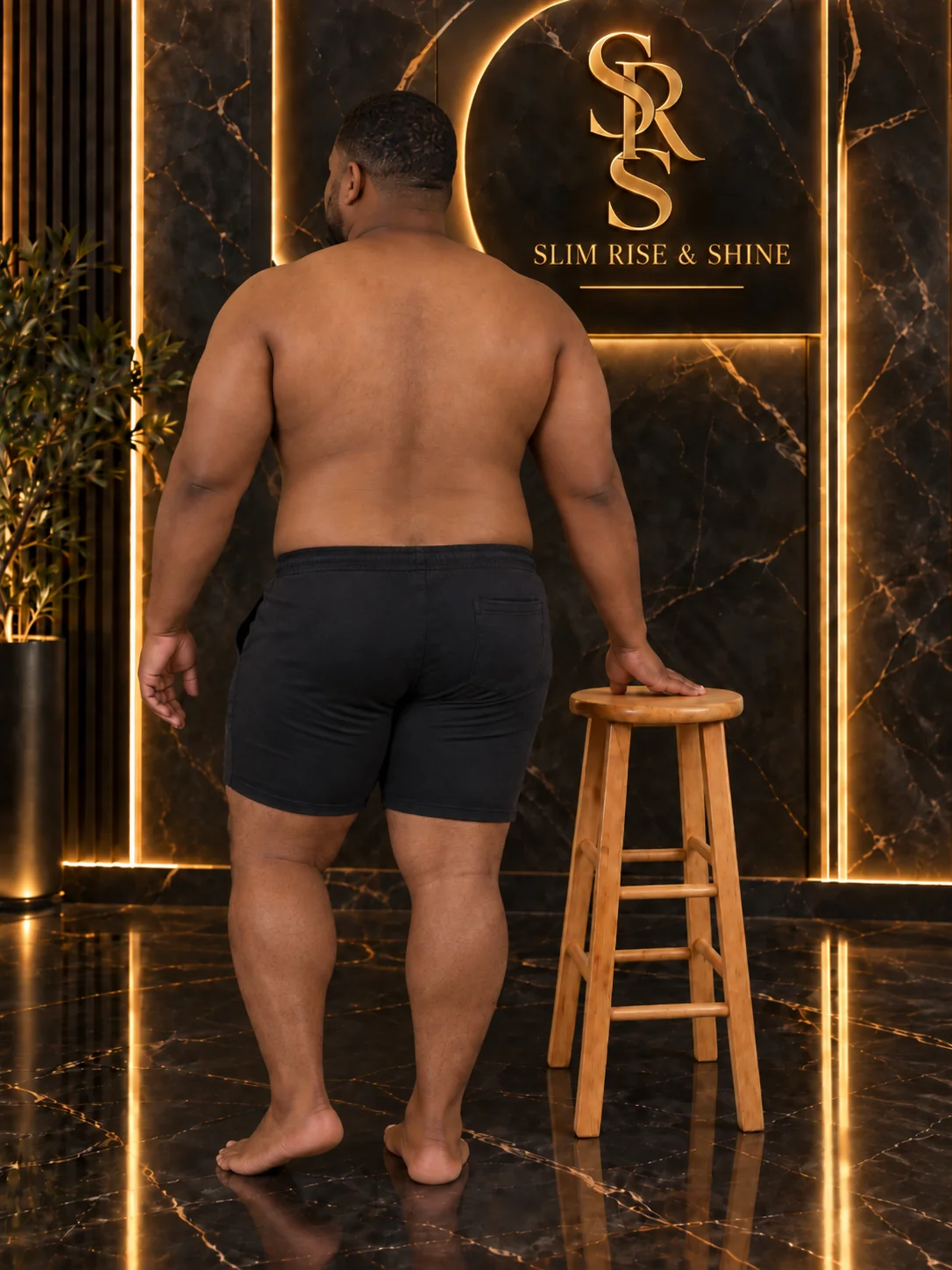 Man after body contouring treatment